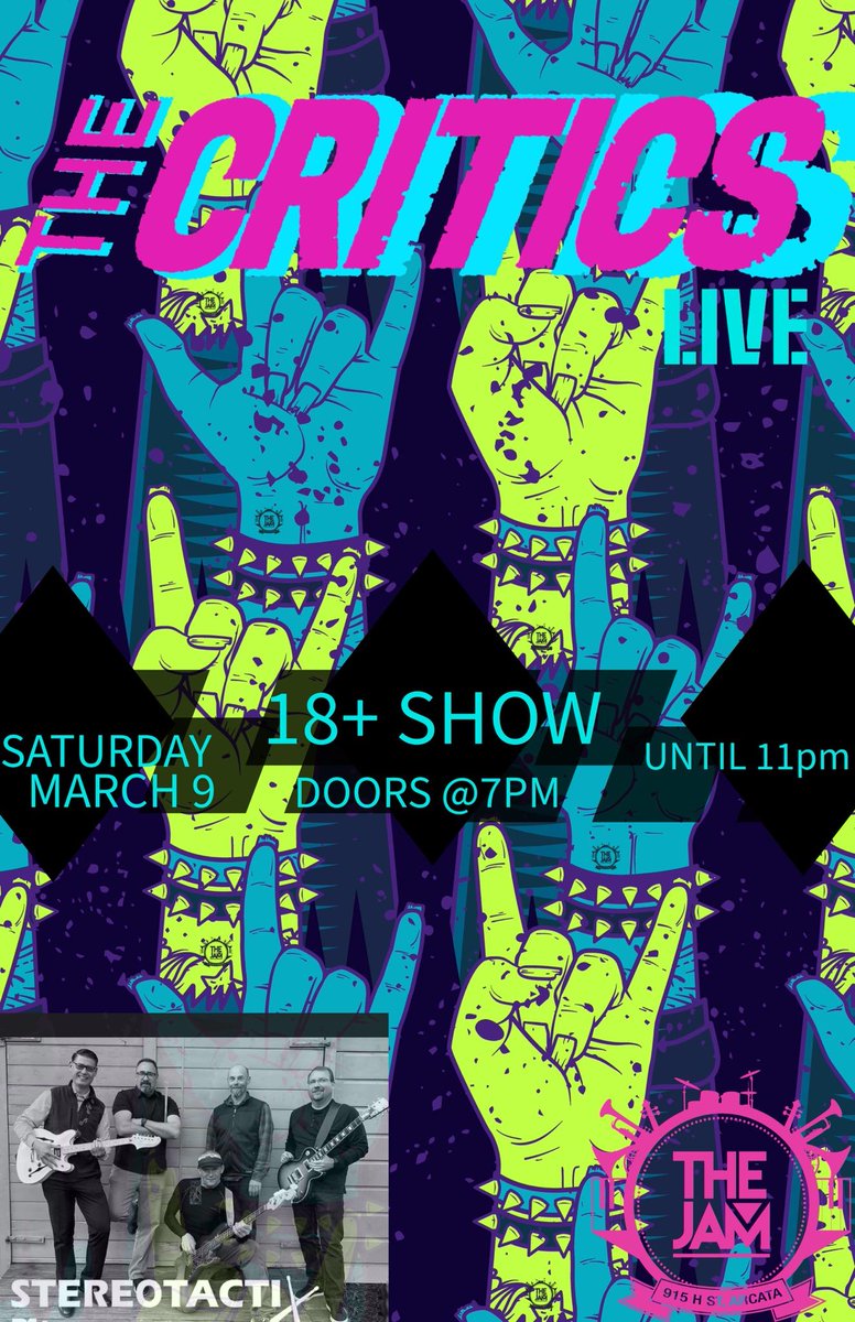 stereotactix's tweet photo. Thrilled to announce our next gig on March 9 at The Jam @JambalayaArcata, playing 7:30 to 10 pm opening for The Critics

#HumboldtCounty #Arcata @Arcata @KSLGFM @surfrider707 @humboldtnation @ncj_of_humboldt https://t.co/WkUEVdnsXZ