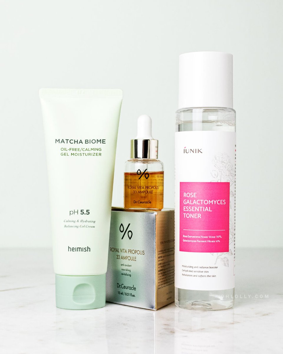 Bright + Clear Trio = 3 full-sized products to protect &amp; prime your skin, providing balancing and nourishing benefits:
🌹 iUnik Rose Toner 
💛 Dr. Ceuracle Ampoule 
🍵 Heimish Matcha Gel
💸 Save 35% at Ohlolly
 #SkincareGoals #LoveYourSkinMore #AllNaturalGoodies #DiscoveryKit