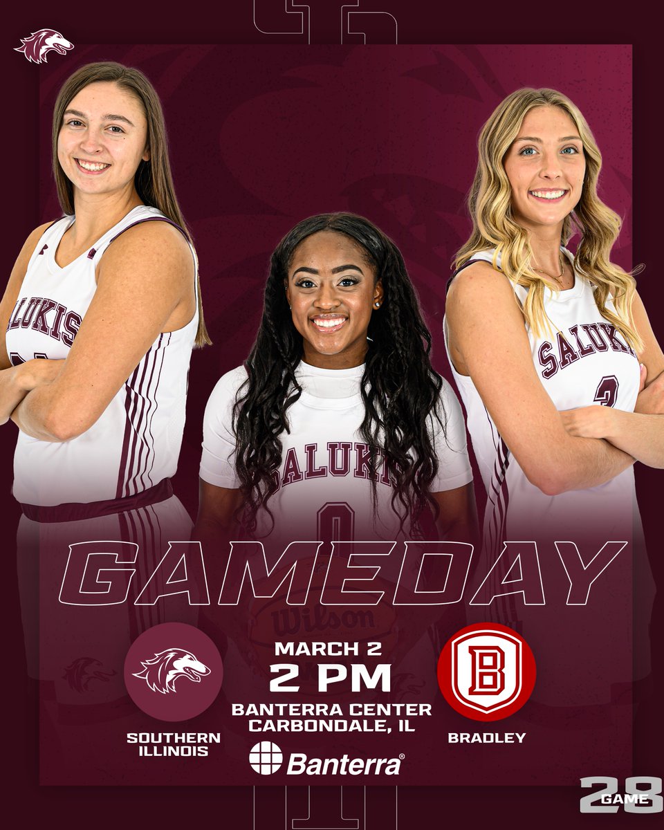 𝓢𝓮𝓷𝓲𝓸𝓻 𝓓𝓪𝔂 ❤️🏀

🆚 Bradley
⏰ 2 PM
🏟️ Banterra Center - Carbondale, IL
📊 Saluk.is/3P3NLli
📺 Saluk.is/49WYLJc
📻 Saluk.is/42ZoIpi
🎟️ Saluk.is/49r1gUp

#Salukis