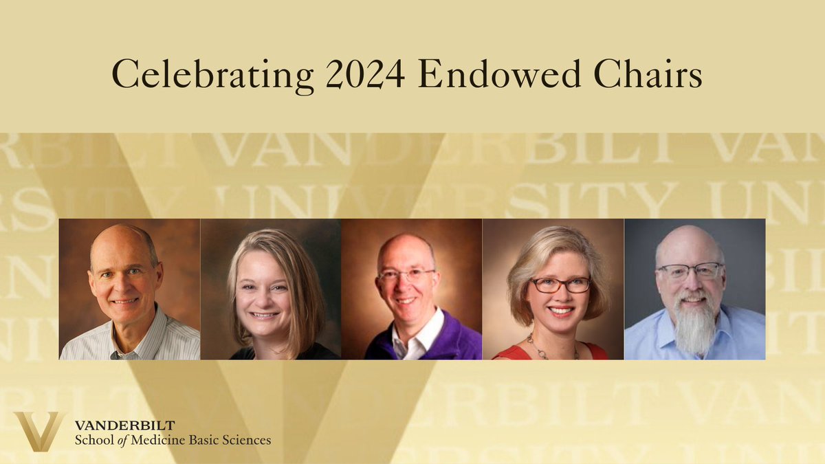 Congrats to Bruce Carter, @LisaMonteggia, Richard O’Brien, Andrea Page-McCaw @PageMcCawLab, and Kevin Schey who have been named to the university’s 2024 endowed chair cohort—the highest academic #award that the university can give to a faculty member.

medschool.vanderbilt.edu/basic-sciences…
