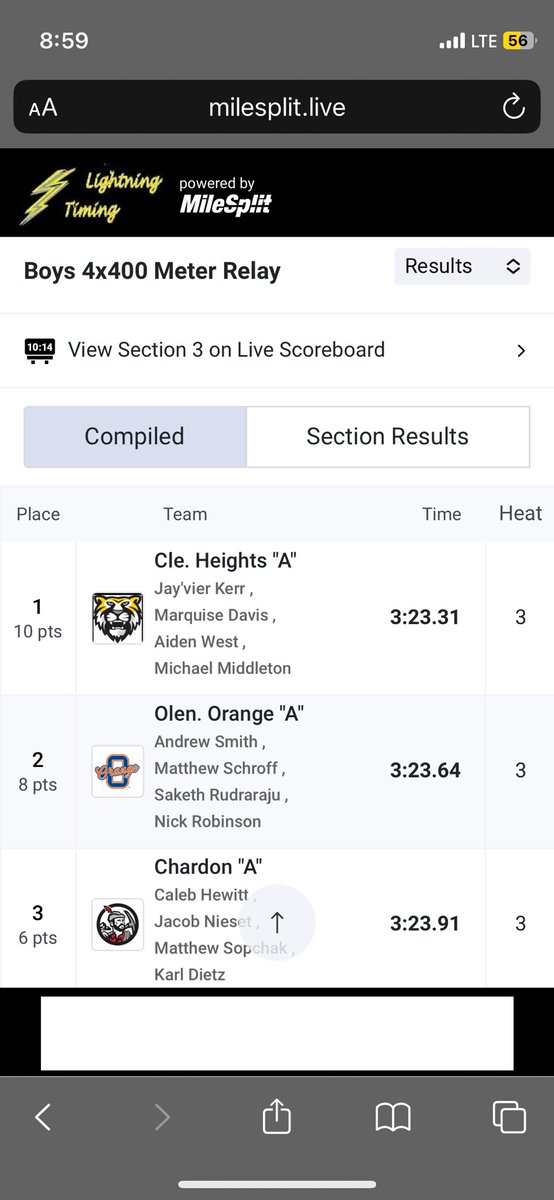 Congrats to our boys 4x400m relay of <a href="/Andrew_Smith_25/">Andrew Smith</a> Matthew Schroff <a href="/sakrudraraju/">Saketh Rudraraju</a> and <a href="/Nick_rob827/">Nicholas Robinson</a> for earning indoor STATE RUNNER UP honors and smashing the indoor school record with a time of 3:23.64!!! Let’s go!
<a href="/OrangeHS_AD/">Orange HS Athletics</a> @OOHSprincipal