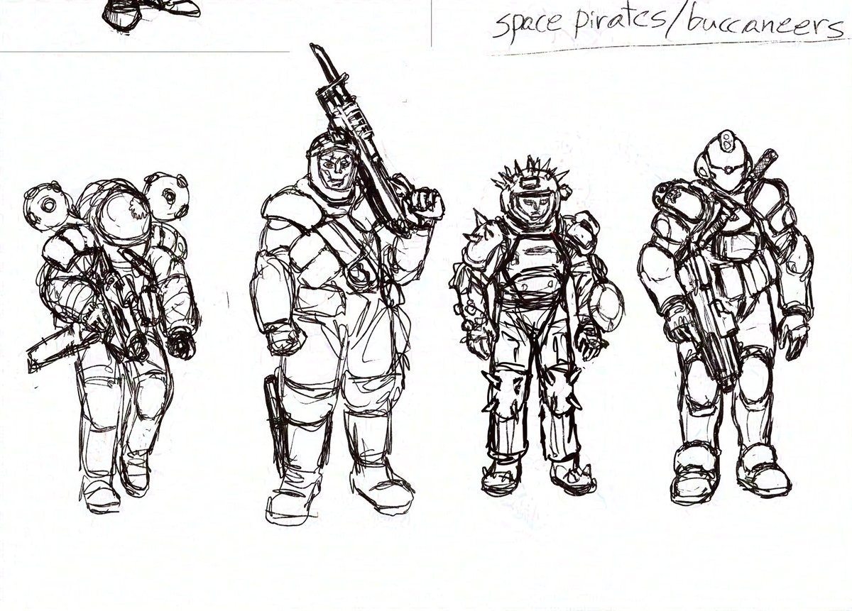 Some corpo merc and space pirate designs for the minicomic