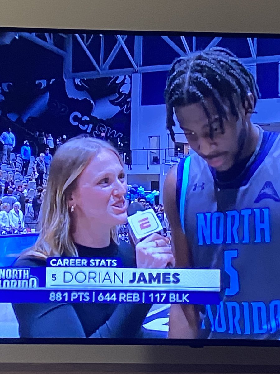 A special young man is Dorian James. He’s actually not young anymore. 😂 He’s a 6th yr senior, but is leading @OspreyMBB into the ASUN tourney in a few days. Great senior win over Stetson! Let’s go @UNFOspreys