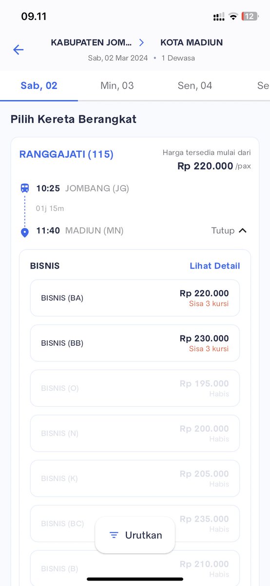 Min ini kereta ranggajati kok ga goshow ya dijam segini untuk rute jombang - madiun ?

<a href="/KAI121/">Kereta Api Indonesia</a>