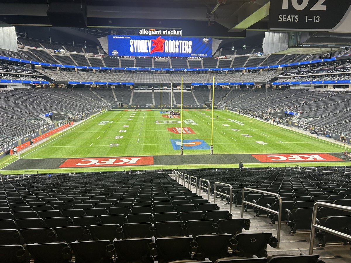 Really lucky to get to see behind the scenes today at @AllegiantStadm ahead of the @NRL opener tomorrow. Thanks to Caz at the NRL for taking time to host me and to the @SSFCRABBITOHS for sorting out. As for the venue it’s no Hilton Park at Leigh…..but wow!!