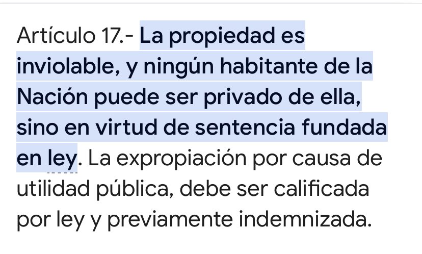 Se ve que el que armó el Pacto de Mayo no leyó la Constitución, que en su artículo 17 ya fija la inviolabilidad de la propiedad. Así que poco sentido tiene acordar lo que está grabado en piedra en la Constitución Nacional.