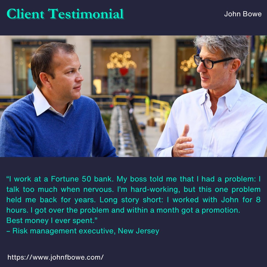 John Bowe (@johnfbowe) on Twitter photo Book a free consultation at the link below. calendly.com/johnfbowe/20-m…
#johnfbowe #ihavesomethingtosay #publicspeaking #publicspeakingcoach #publicspeakingtraining #consultation #testimonial Book a free consultation at the link below. calendly.com/johnfbowe/20-m…
#johnfbowe #ihavesomethingtosay #publicspeaking #publicspeakingcoach #publicspeakingtraining #consultation #testimonial