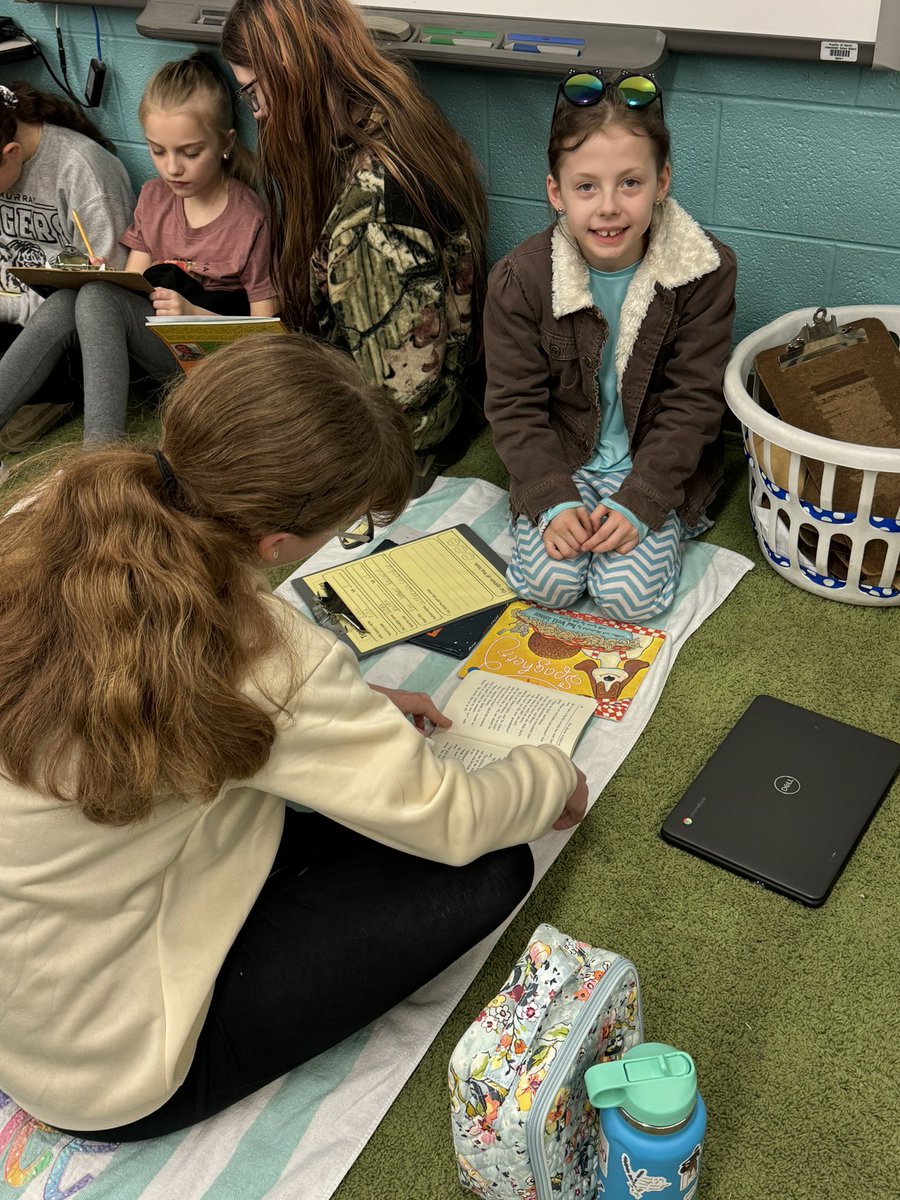 Friday fun reading with 7th graders!!