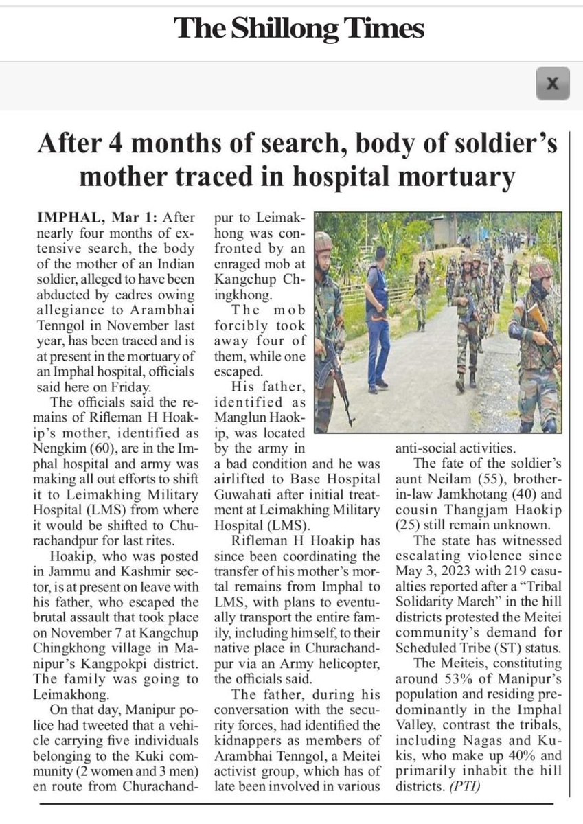 mtfdelhi's tweet photo. Mother of Indian Army soldier allegedly killed by Meitei militants finally traced. #Justice4Tribals now! ⚖️ Bân #BanArambaiTenggol!

@rashtrapatibhvn @narendramodi @PMOIndia @AmitShah @HMOIndia @rajnathsingh @Spearcorps @official_dgar @adgpi @Lal_Duhoma @VanlalvenaK @ZoramthangaCM
#manipur #ManipurViolence