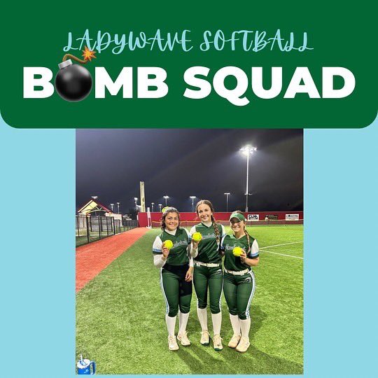PHSGreenWaveSB's tweet photo. #FlyTheWave for a Lady Wave victory. And congrats to Lanie, Layla, and Abby for being a part of the #BombSquad! And congrats to Paityn for the pinch hit base hit to end the game early. #mudita #ladywaveway https://t.co/X48BvALiTC