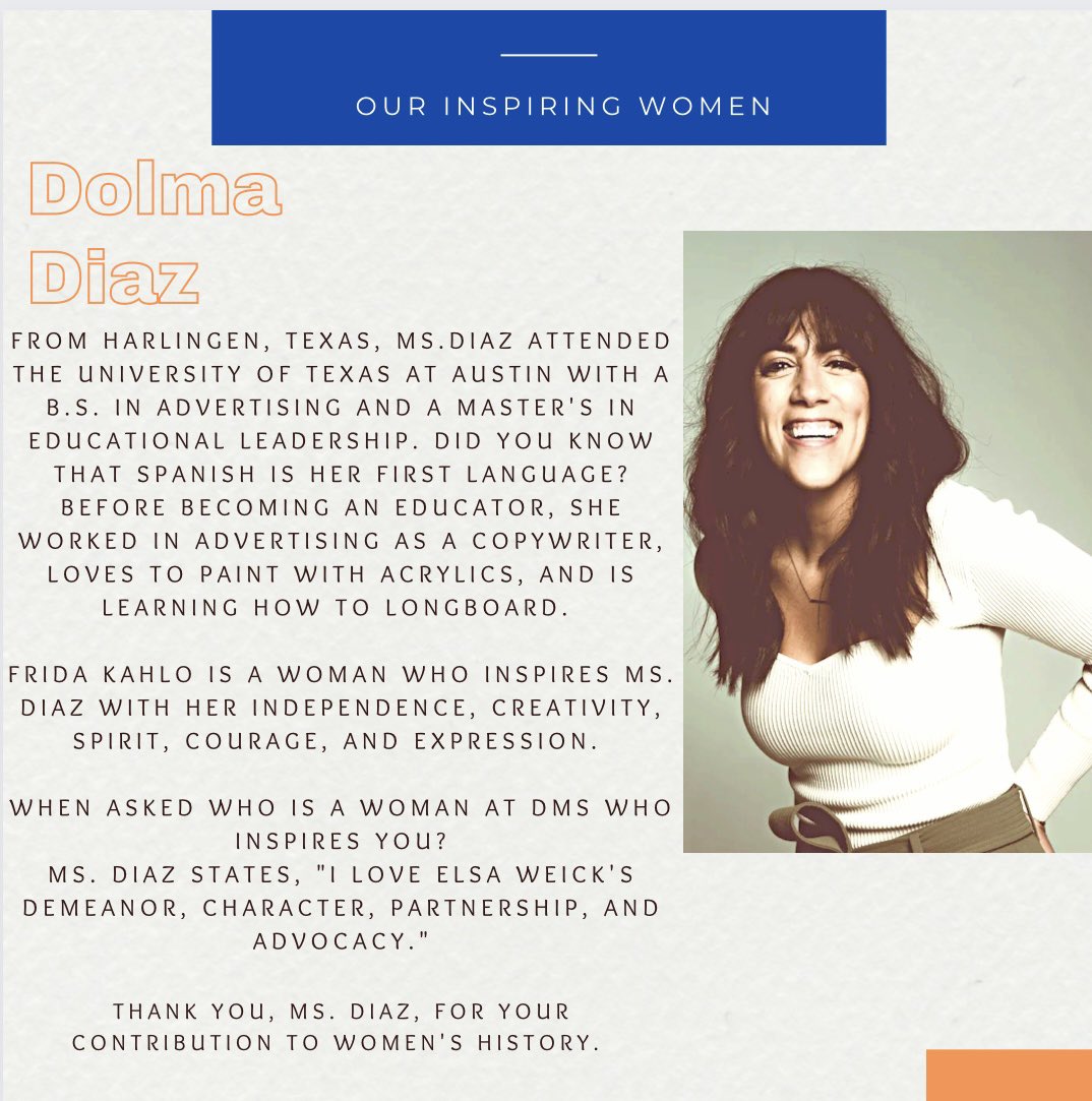 T'Wanta Moore (@twantam) on Twitter photo In celebration of Women’s history month we will highlight the inspiring women <a href="/DanielsonMiddle/">Danielson Middle School</a>. Today we kick it off with our very own, Dolma Diaz. #WomenHistoryMonth In celebration of Women’s history month we will highlight the inspiring women <a href="/DanielsonMiddle/">Danielson Middle School</a>. Today we kick it off with our very own, Dolma Diaz. #WomenHistoryMonth