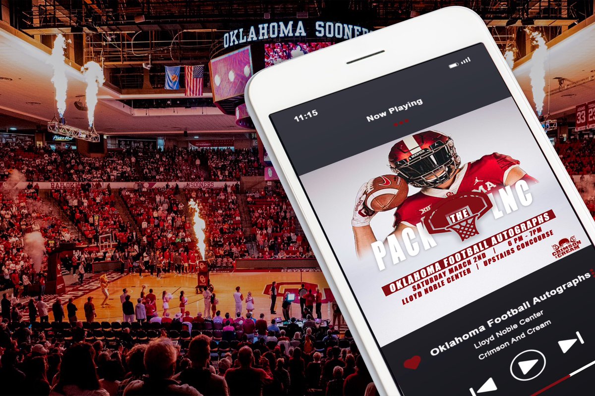 Join me and some teammates at the LNC tomorrow from 6-7pm before the <a href="/OU_MBBall/">Oklahoma Basketball</a> game for an autograph session! Can’t wait to see you all there and help Pack the LNC! @crimsoncreamnil @ou_football 
🏈 🤝 🏀