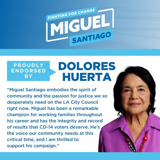 I could not be prouder to have UFW Co-founder and civil rights icon <a href="/DoloresHuerta/">Dolores Huerta</a> on our team!! 

We’re getting it done with four days to go! 

Sí se puede ✊🏽✊🏽