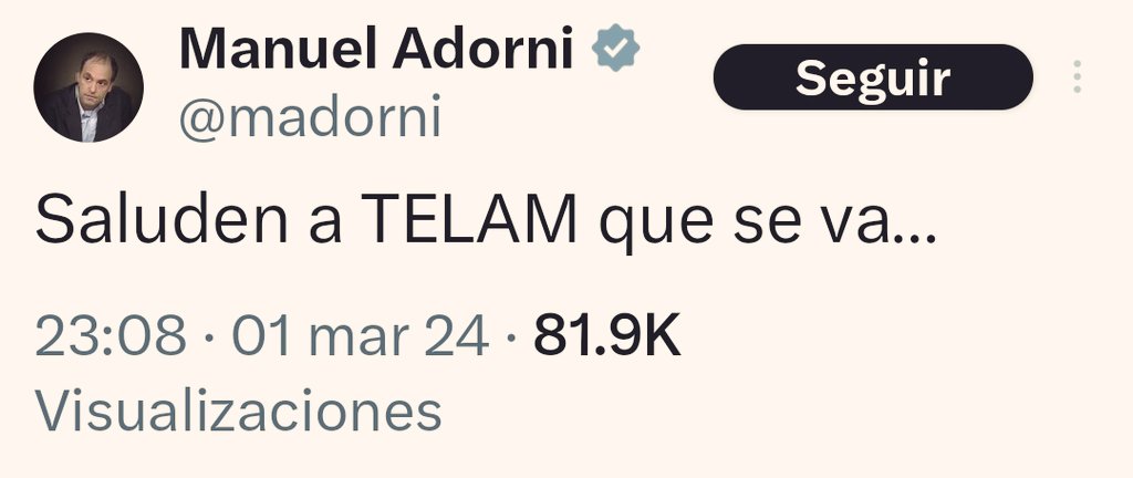 El vocero presidencial y miembro de la Secretaría de Medios de Comunicación del Estado, celebrando el cierre de Télam, agencia de noticias del Estado, y el consecuente despido de cientos de sus colegas. Adorni es un pobre carnero, cuando se quede sin trabajo va a volver a vender