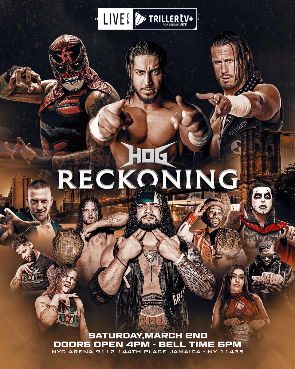 HOGwrestling's tweet image. TOMORROW !!! #HOGReckoning 🔥

First Row - SOLD OUT ❌
Second Row - SOLD OUT ❌
Third Row - SOLD OUT ❌
Forth Row - SOLD OUT ❌
Stage Seating - SOLD OUT ❌

*GENERAL ADMISSION - AVAILABLE ✅
tickettailor.com/events/houseof…

Bell Time 6pmET 

Watch LIVE on @FiteTV+ ⬇️…