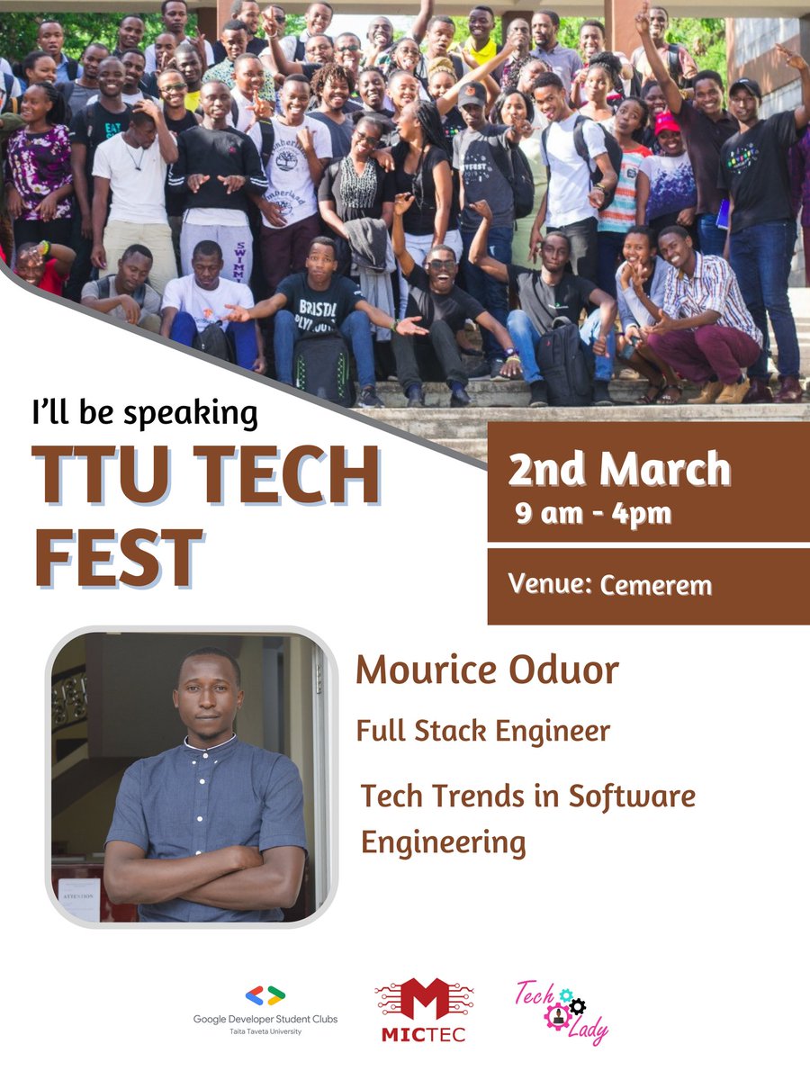 DscTtu's tweet image. Speakers Lineup 🚨

Our next speaker is @Morys0 who is a full stack Engineer. He will be taking us through Tech trends in software Engineering.Join us this Saturday as we get to learn from Morris!

#TTUTechFest24 #Developersstudentsclub #DscTtu