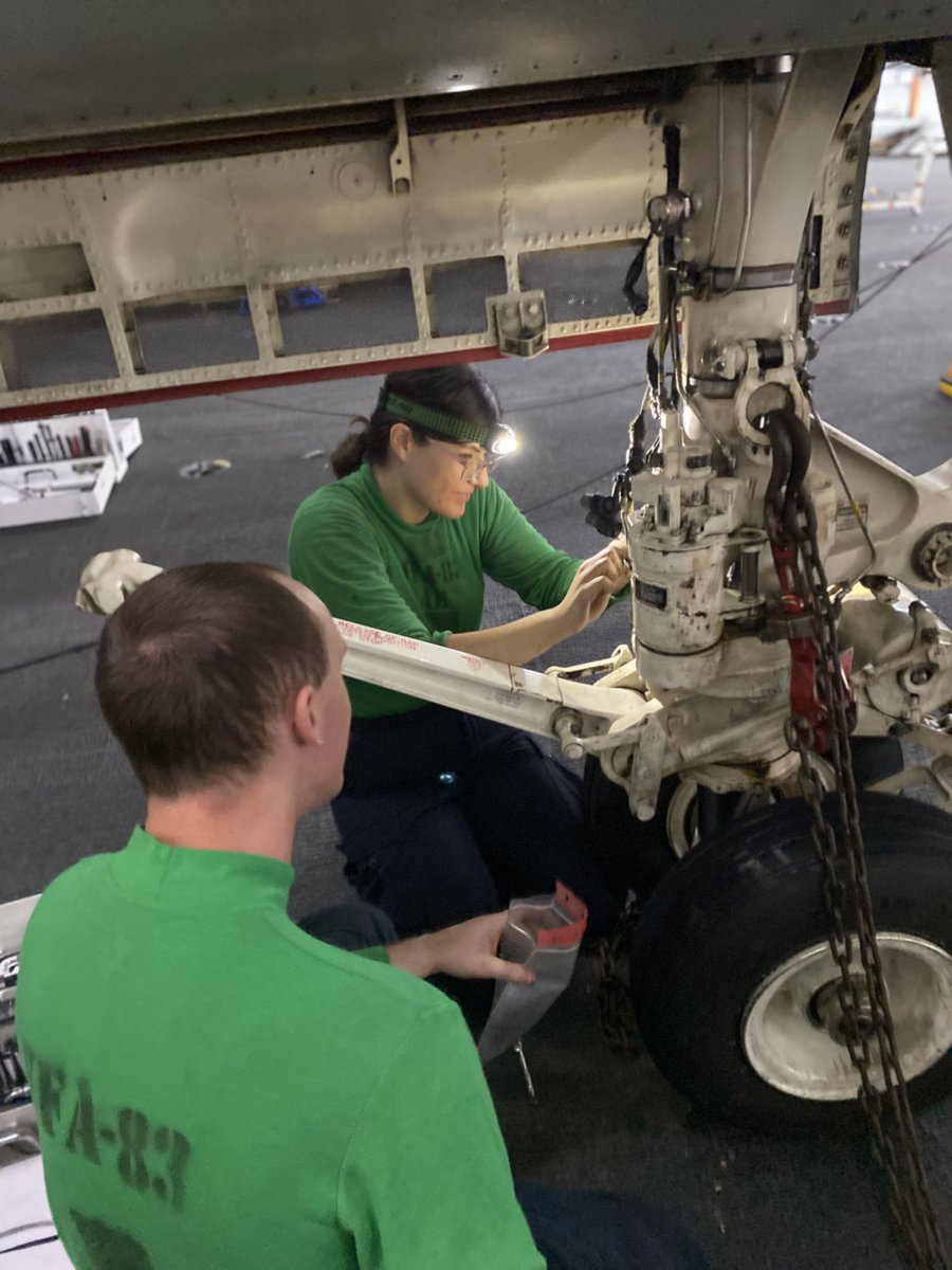 Maintainers on the best damn ship in the Navy doing their tradecraft every single day underway.