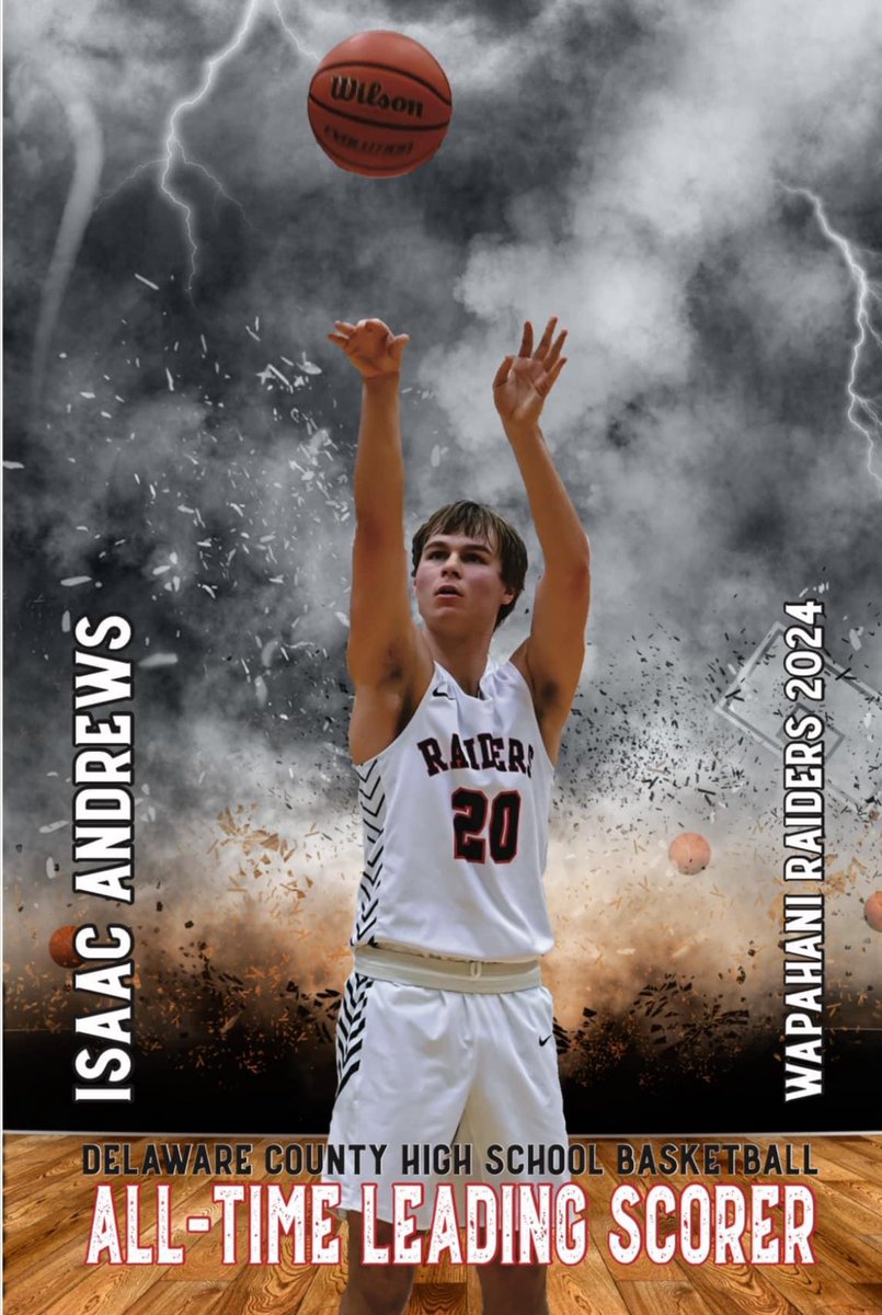 WHSNETWORK's tweet photo. Isaac Andrews now stands alone on Top of the Delaware County Basketball All-Time Scoring List with a left elbow shot in the 2nd Quarter to achieve such a milestone that has stood in the name of Ron Bonham for the past 60+ years. Congratulations @I_Andrews2024 🏀🏆 https://t.co/BU5n8WRsAW
