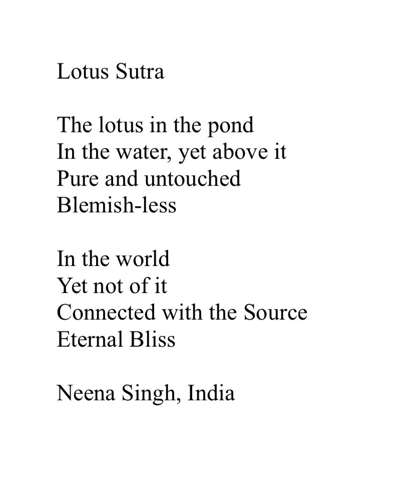 NeenaSingh7's tweet photo. #CreativeInspirations March/April 2024 received.
Grateful to Rev. Maurice Reynolds for the inclusion of my #poem “Lotus Sutra” and 3 #haiku in the #Flower theme in this beautiful issue.
Congratulations to all featured #poets. https://t.co/5P3nKuFRiz