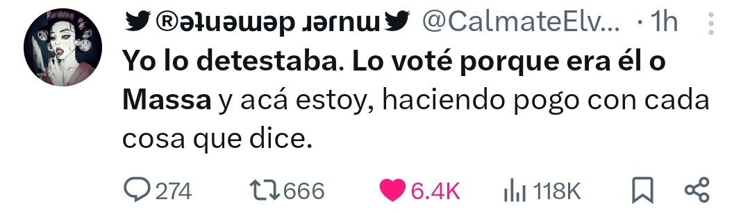 Gianferreyra_'s tweet photo. 🔥 NO EXISTEN LOS ARREPENTIDOS DE @JMilei, al contrario, la gente se arrepiente de NO HABERLO VOTADO  DESDE ANTES! 

VIVA LA LIBERTAD CARAJO! 🇦🇷🦁 https://t.co/ZHA3Ek7b2m