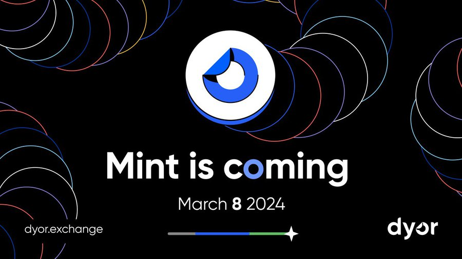 CryptoSaheb's tweet photo. Namaskar Saheb Community.
6 Days from Now, i. e-8th of March.
Save the date ๐for @dyorexchange
Why ??
๐๐ฅLets Unveil the Power of #DyorToken - A Revolution in #Web3 Investing! ๐ฅ๐
๐ A smarter, more inclusive era of digital finance with our #DyorToken, the heartbeat of a thriving ecosystem designed to reward YOU for engagement & empower your investment journey. ๐
๐ Dive into the "Dyor to Earn" model:
- Engage, contribute & earn $DYOR directly in-app! ๐
- From investment challenges to sharing insights, your efforts fuel our community & your wallet. ๐ผ๐
๐ธ Real Yield Staking Unpacked:
- Enjoy direct profit sharing & sustainable rewards. ๐ฑ
- Our real yield staking ensures long-term value & stability for $DYOR holders. ๐
๐ ๏ธ Beyond Earning - Utility Unleashed:
- $DYOR unlocks advanced analytics, reduced fees & exclusive tools. ๐ง
- We're committed to empowering you with everything you need for a maximized investment potential. ๐
๐ How to Join the Revolution:
- Be part of our launch & community.
Sign up, refer & participate in giveaways for a slice of $333,333 in crypto rewards, including 10 Million Dyor Tokens! ๐
๐ Transparency at Its Core:
- Stay tuned for detailed vesting schedules & token distribution info. Transparency & empowerment are our ethos. โจ
๐ What are our Final Thoughts:
- #DyorExchange is more than a platform; it's a community-driven investment revolution. ๐
- We recommend you to Secure your spot on the waitlist & be part of the new era of #DeFi and #Web3 investing. ๐๏ธ
๐ Follow @cryptosaheb and @dyorexchange for updates & join a future where your engagement & investment reshape the digital finance landscape. #Crypto #Blockchain #Investing #CommunityPower ๐ซ๐