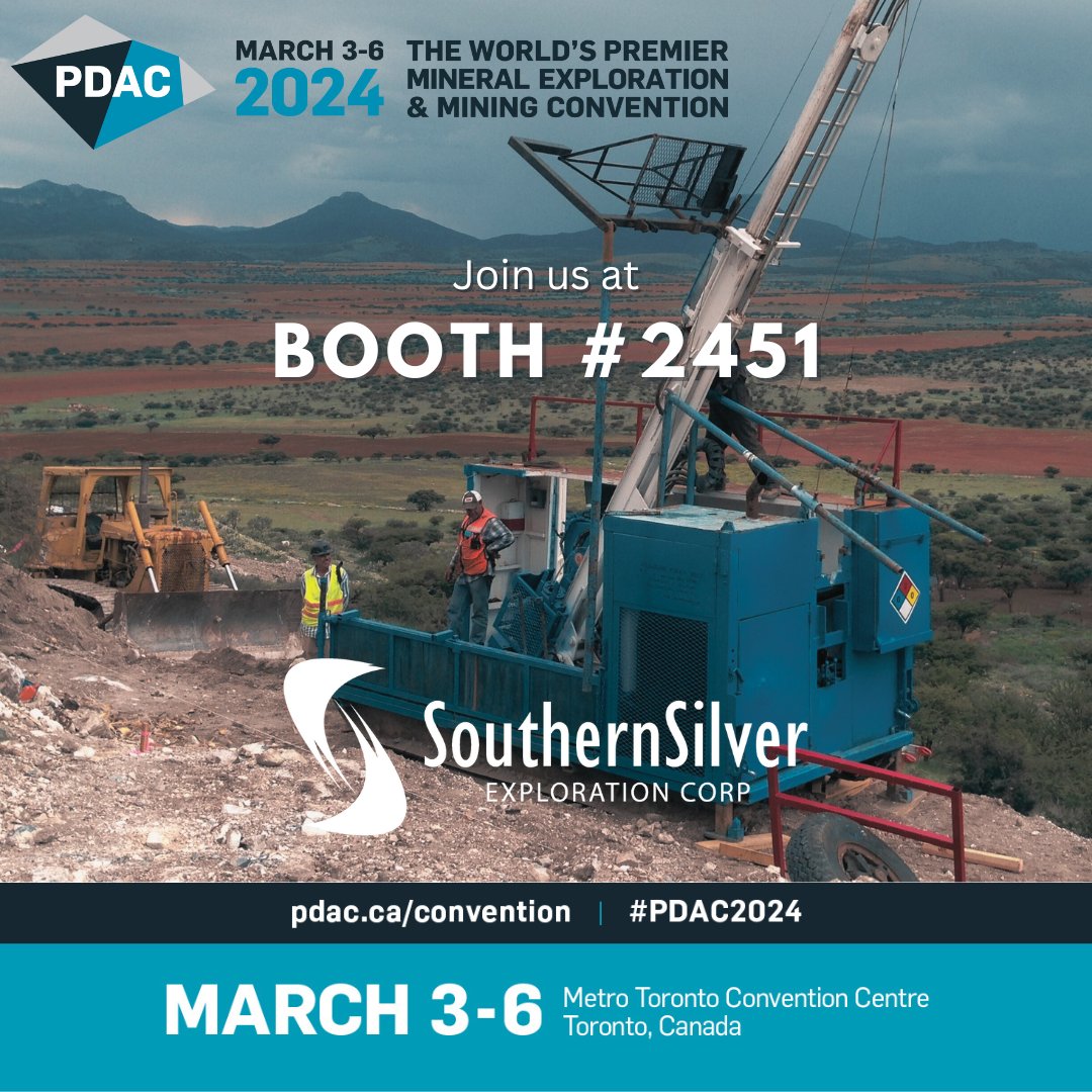 Meet our team at Booth #2451 at the #PDAC2024 Convention March 3-6 for the world’s premier #MineralExploration and #Mining convention! Register here: bit.ly/1bkup2j #investing #exploration #juniormining #investors #Preciousmetals #gold #silver