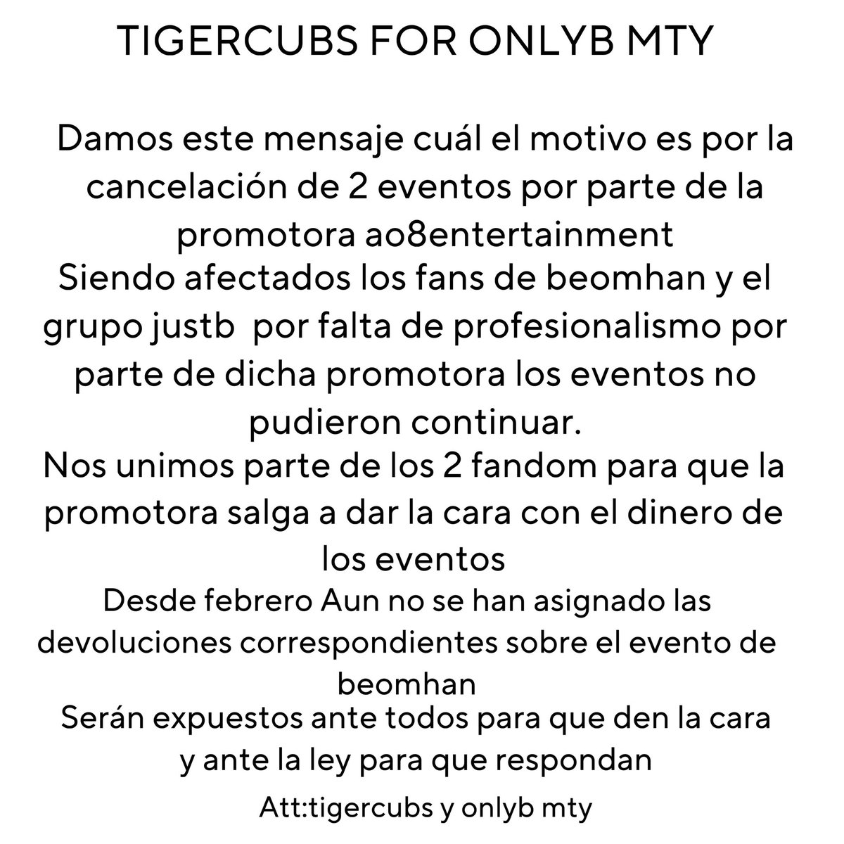 Angelam1808's tweet photo. 📣𝗗𝗘𝗡𝗨𝗡𝗖𝗜𝗔 𝗣𝗨́𝗕𝗟𝗜𝗖𝗔 𝗛𝗔𝗖𝗜𝗔 𝗣𝗥𝗢𝗠𝗢𝗧𝗢𝗥𝗔𝗦 𝗙𝗔𝗡𝗧𝗔𝗦𝗠𝗔𝗦 🔴
Por estafa en 2 evento en este mismo año 2024 @Profeco @thekstage
#DenunciaPublica #Profeco #ao8entertainment #JustB #FandomsUnidos #Rembolso #BEOMHAN #TheKstage https://t.co/T9C8HtprLv