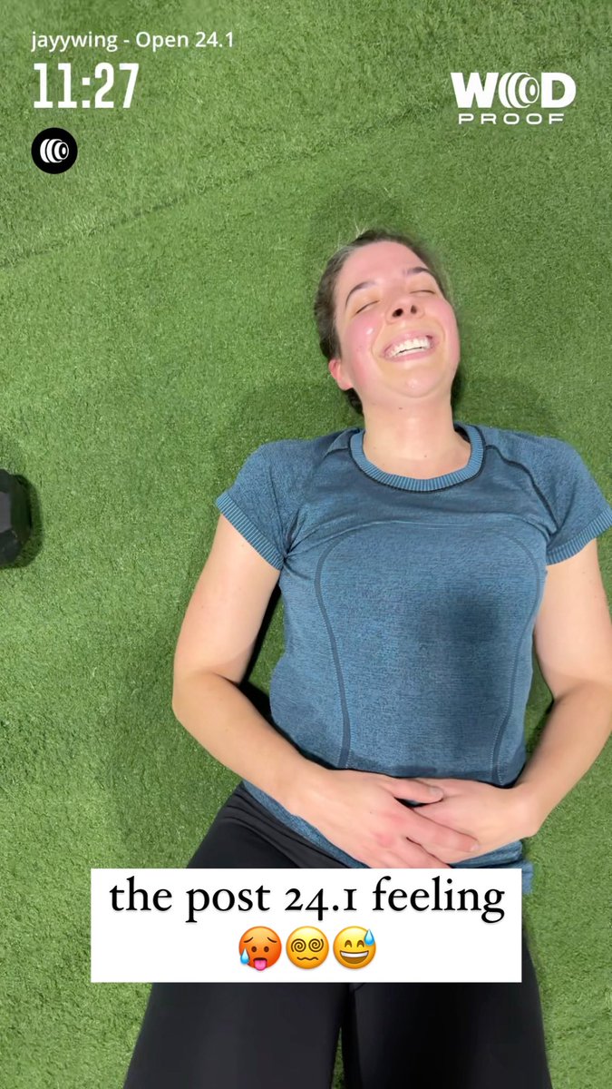 Finished workout one of the #crossfitopen! 🥵 Happy with my time of 10:59 as I truly couldn’t have gone faster hahaha