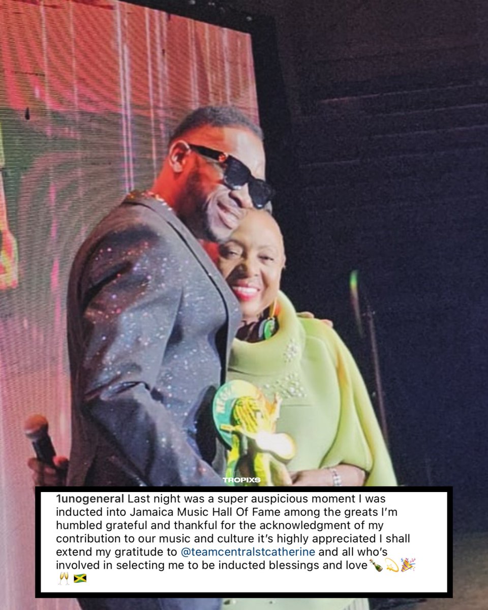 Congratulations to Bounty Killer on being inducted into Jamaica Music Hall Of Fame ⭐️ 👏