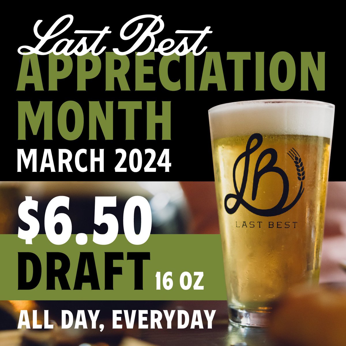 Thank y'all for supporting us over the years! Join us throughout March for $6.50 brewer's selected beers as a token of our appreciation.