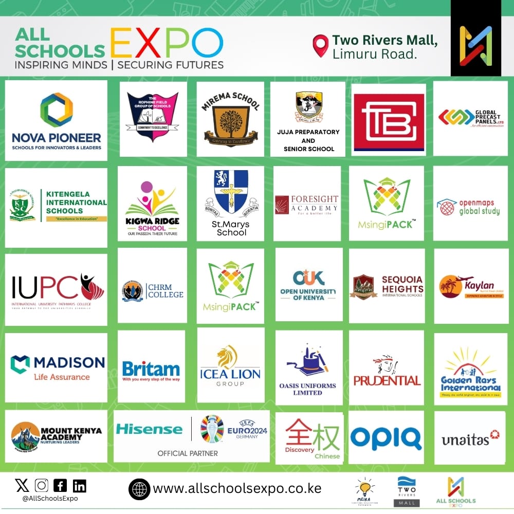 Wondering which schools will be exhibiting today at Two Rivers mall? Here is the list. Don't miss out!
#AllSchoolsExpo
#InspiringMinds
#SecuringFutures