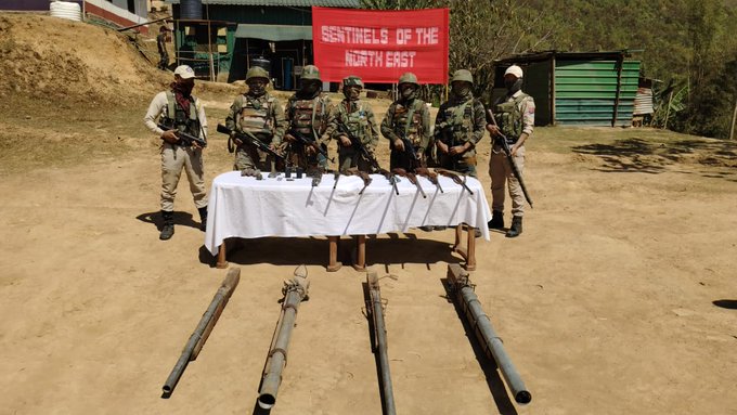 Assam Rifles, Manipur Police Recover Weapons Cache in Churachandpur