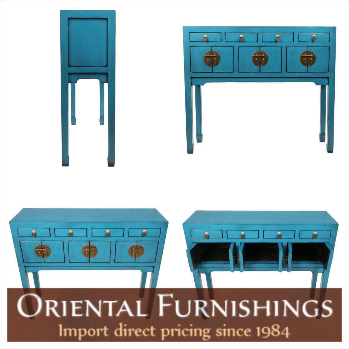 #eclectichome
Chinese Console Table Lady Chest in Turquoise Lacquer 
Seen here: bit.ly/3HjGO9R