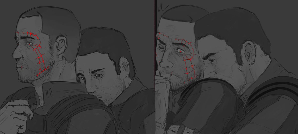 there was porn-fic for which this pic was drawn, but it's not in English, so no porn today
#masseffect #mshenko #johnshepard #kaidanalenko #MassEffectLegendaryEdition