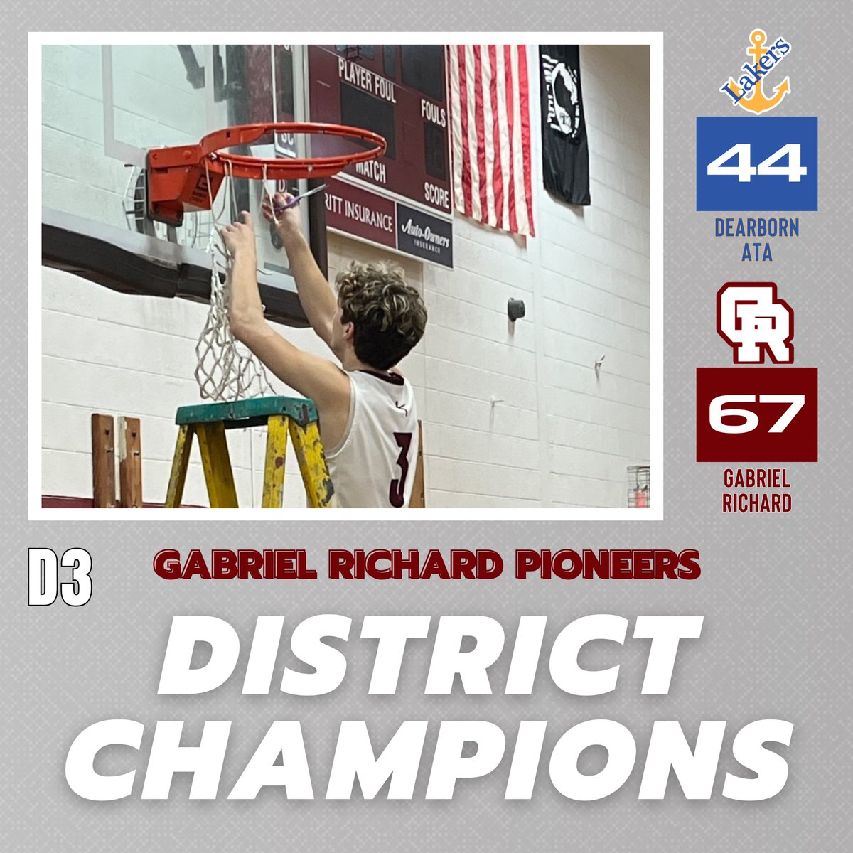 Gabriel Richard wins yet another District Title in District 88 🏀