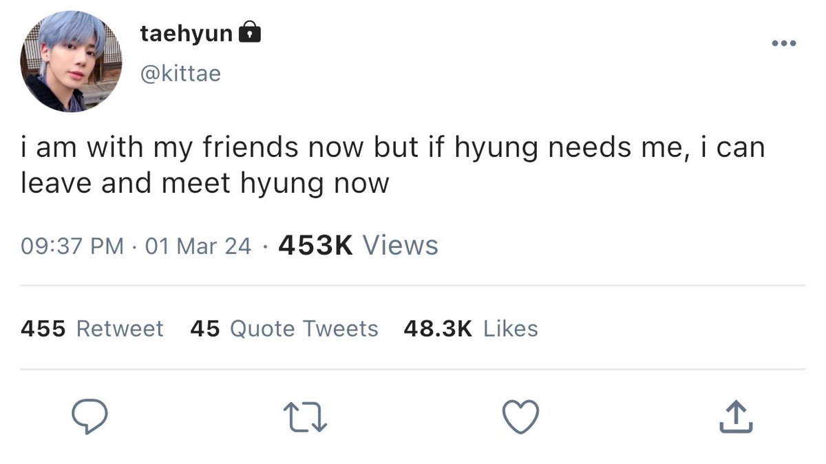 tgaein's tweet photo. Taegyu english few tweets au where in:

Moments where taehyun will leave everything if it means being with his beomgyu hyung. https://t.co/4Xn48SYHCj