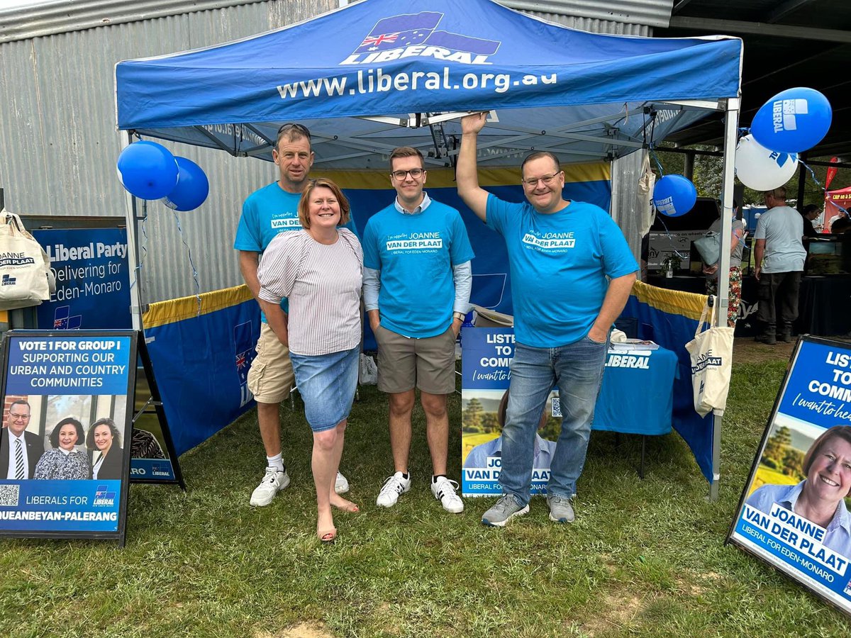 EdenMonaroLibs's tweet photo. At the Braidwood Show with our candidate Jo van der Plaat. https://t.co/gmtlW8An1R