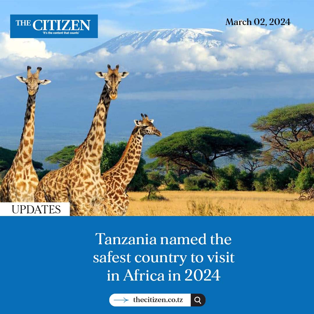 TheCitizenTz's tweet image. Safari Bookings names Tanzania safest African country to visit trouble-free
 
Top 10 Safest Countries in Africa to Visit in 2024 Vacation

1. Tanzania 🇹🇿
2. Kenya 🇰🇪
3. Botswana 🇧🇼
4. Uganda 🇺🇬
5. Namibia 🇳🇦
6. Zambia 🇿🇲
7. Rwanda 🇷🇼
8. Mauritius  🇲🇺
9 Seychelles 🇸🇨
10 Lesotho 🇱🇸