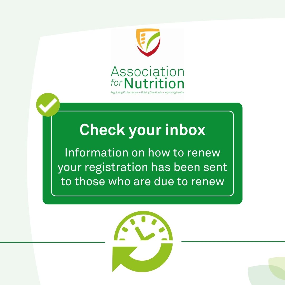 If you are an #ANutr or #RNutr and are in the April renewal cycle, you should have now received your renewal notice and the renewal button should be displaying on your dashboard.