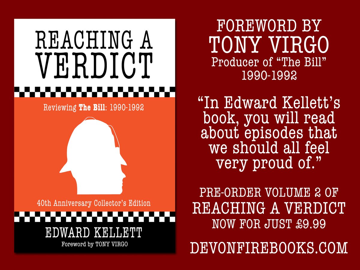 ACTION! 💥 Vol 2 of #ReachingaVerdict will open with a special foreword by Tony Virgo, producer of some of #TheBill's most action-packed episodes inc #TrojanHorse #BlueMurder #TheChase #CryHavoc Published later this month, pre-order #OnOffer for £9.99 devonfirebooks.com 📺🚔