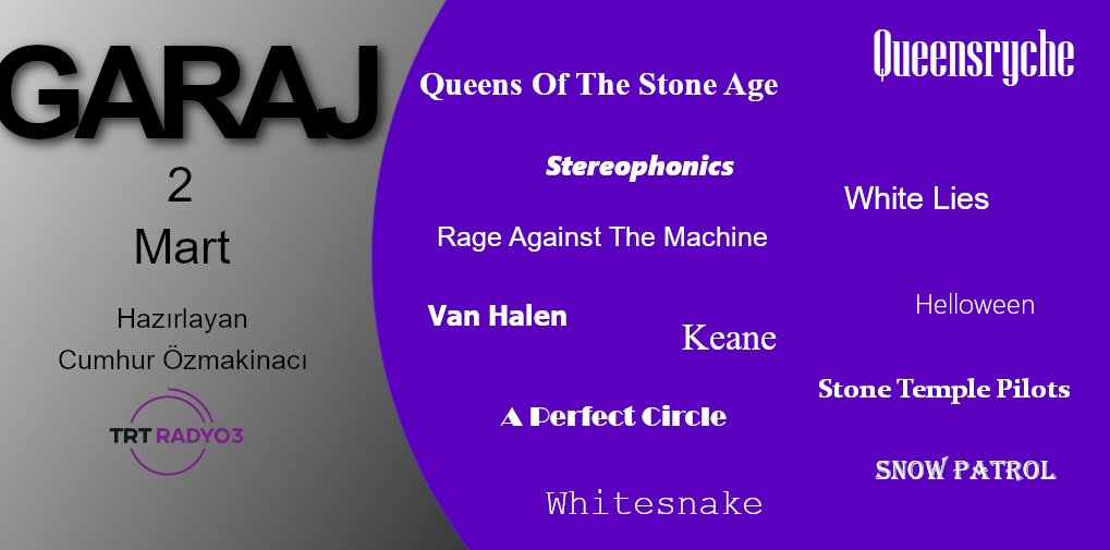 577. Bölüm 
Bugün saat 17.05'te <a href="/DenizNoonan/">Deniz Noonan</a> ın sunumuyla TRT Radyo 3'te. 
<a href="/garajrock/">Garajrock</a> #garajrock 
<a href="/trtdinle/">TRT Dinle</a> <a href="/TRTRadyo3/">TRT Radyo 3</a>