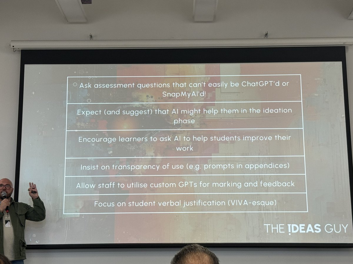 Some great takeaways from <a href="/Itsbenwhitaker/">Ben Whitaker</a> about the future of assessment that’ll be invaluable for our current innovation project at Halcyon, where we’re trialling redesigned assessments that make positive, creative and transparent use of AI tools 😊