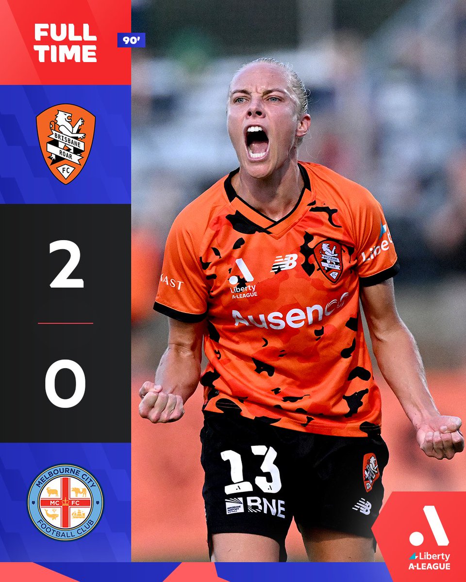 Brisbane 𝐒𝐓𝐔𝐍 second-placed Melbourne City 🦁👏 What a result for Alex Smith’s side - headlined by another goal for Matildas star Tameka Yallop! 📰 Match Report + Highlights: bit.ly/49BNgaj #BRIvMCY #ALW