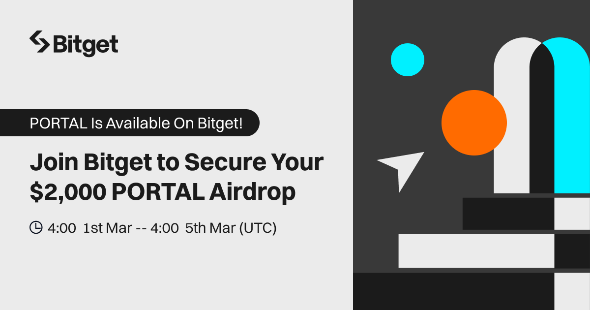 BitgetIndia's tweet photo. 🔥 Join the #Bitget x @Portalcoin #Airdrop Campaign  

🎁 Claim Your share of  $2,000 $PORTAL Rewards!
https://t.co/3FeR77R7Uq
✅ Like,RT and tag frens https://t.co/csbi04plIA
