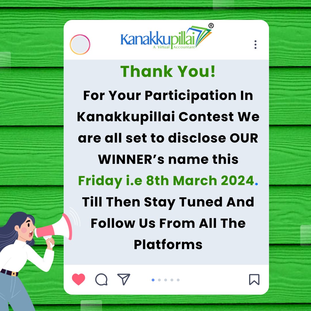 You Guys Are Amazing 🤩🤩

Just To Let You Know That We Are Announcing Our Winner On Friday i.e, 8th March 2024... Till Then Stay Tuned And Tag Your Loved once!
#GOODLUCK 🤞

#Kanakkupillai #Amazonvoucher #ContestAlert #questions #giftvouchergiveaway #Winner2024  #contestwinner