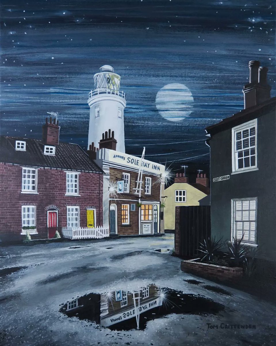 Finally finished this 18ins x 24ins canvas painting. It is called "A Perfect Night" and depicts Southwold in the moonlight 🌙 The original is now on display at Adnams Bury St.Edmunds Store and giclee prints are available from Etsy 👇🏻
Tomcrittendenart.etsy.com
#southwold