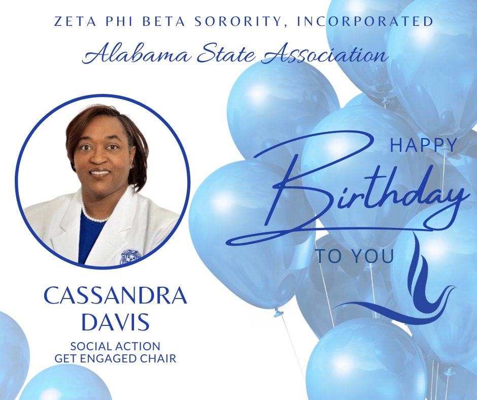 ZPHIB_AL's tweet image. Sending well wishes and a Happy Birthday to Cassandra Davis, ASA Social Action\Get Engaged Chair. We hope your birthday is filled with love and joy. Thank you for all you do for Zeta.
.
.
.
💙💙💙💙💙
#zetaphibeta
#zphib2023
#zphib
#SCRZetas
#ALZetas