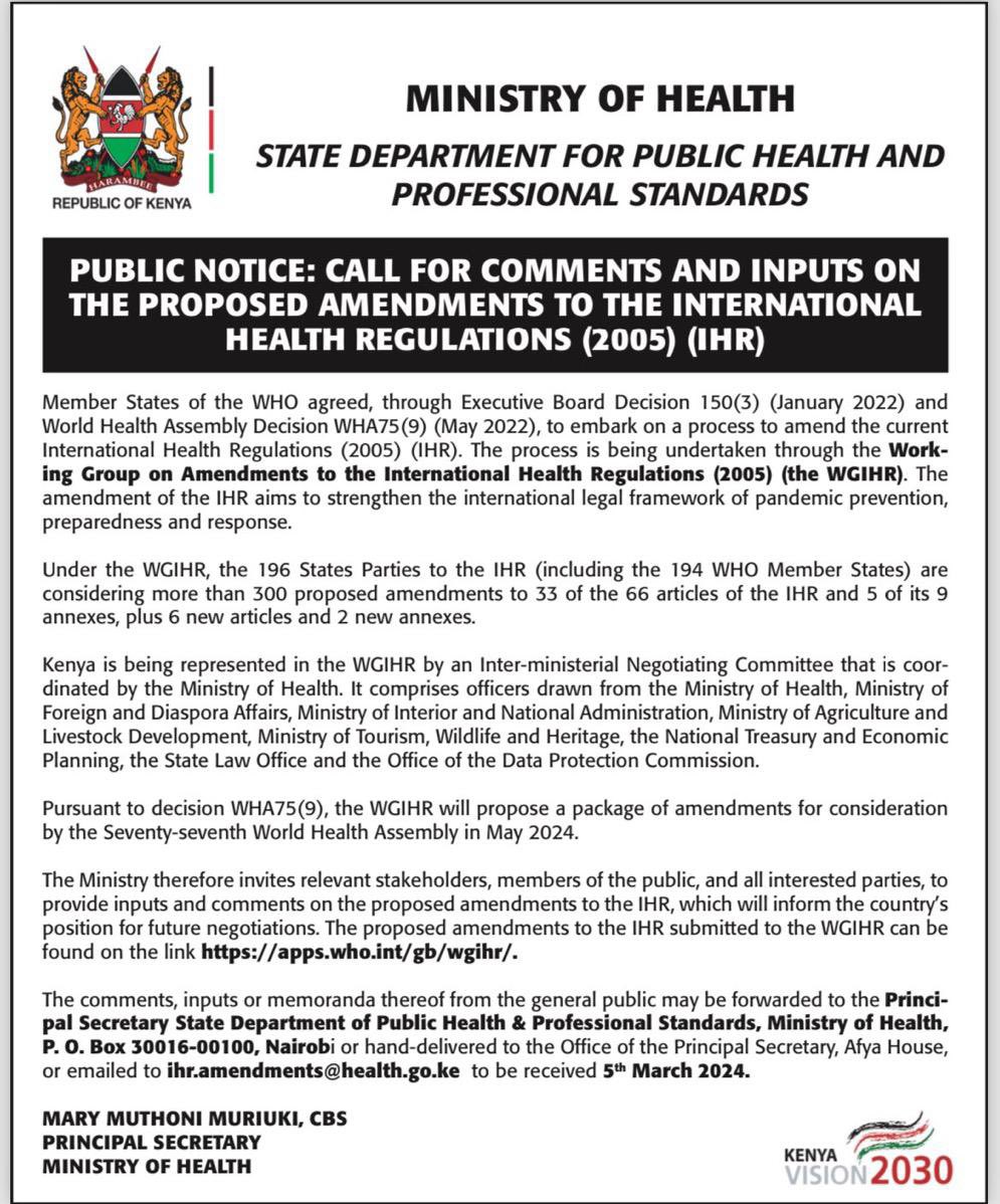 A safer world, free from the devastation of disease outbreaks, epidemics, pandemics and all forms of public health emergencies, depends on compliance and implementation of the International Health Regulations. Let’s all participate in these important processes.