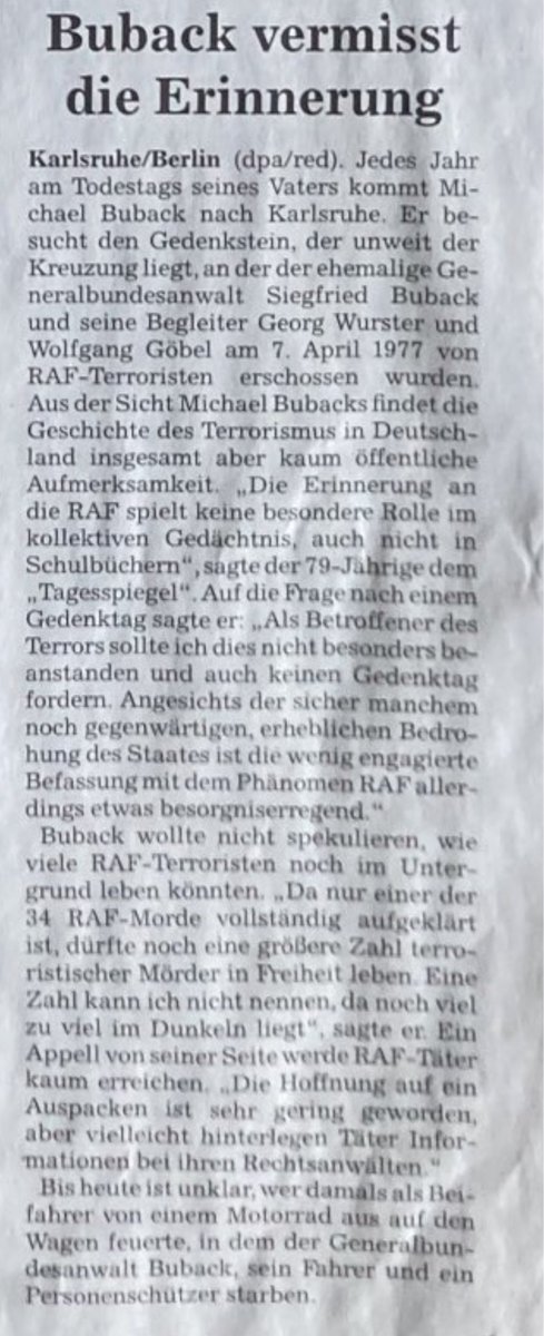 katharina_munz's tweet photo. @BadFreigeist #Buback vermisst - zu Recht! - die Erinnerung https://t.co/YM6ChWr7xL