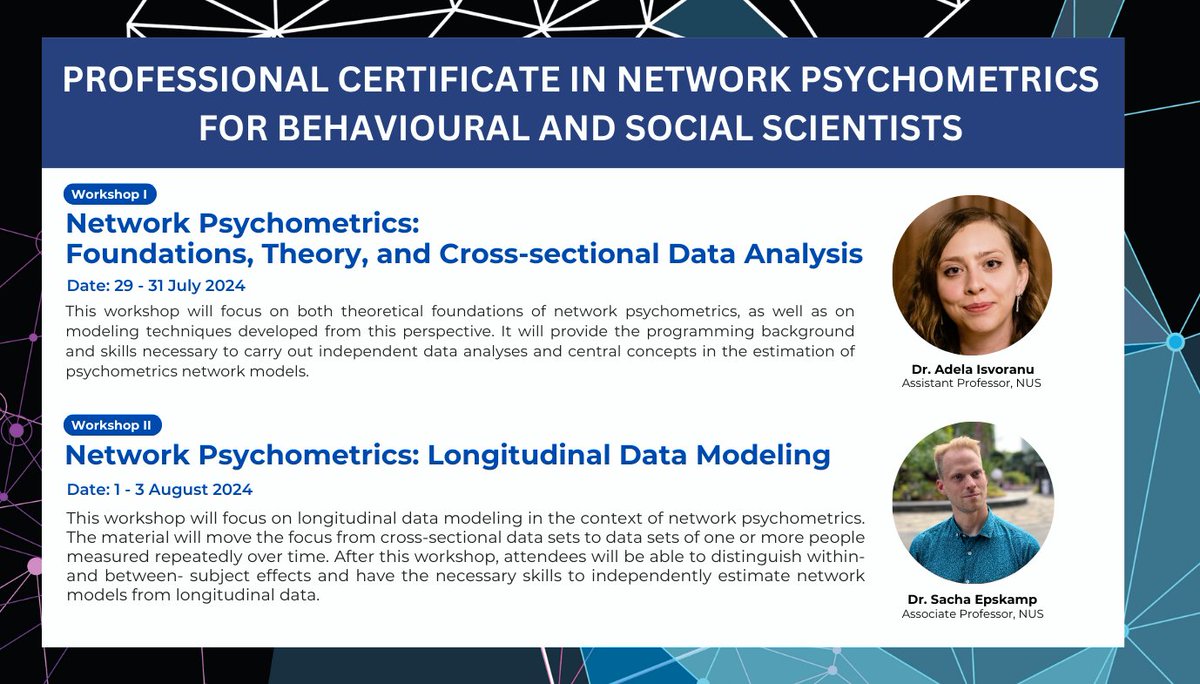 We still have a few open spots for our @NUSingapore professional certification on network psychometrics in Singapore this summer! See for more info fass.nus.edu.sg/psy/network-ps….